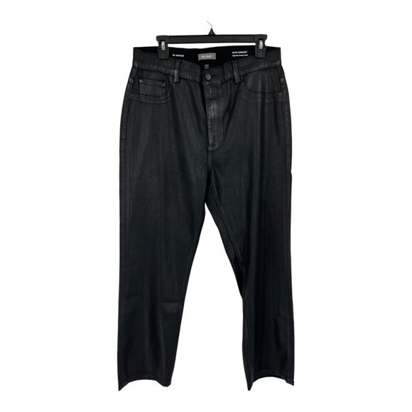 DL1961 Jeans Patti straight high rise Vintage Ankle coated black size 31 - Picture 1 of 7